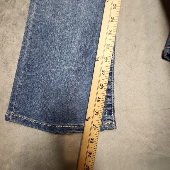 Mudd Jeans Juniors 17 Blue Bootcut Stretch Denim Light Wash Whiskered Mid Rise - Picture 6 of 11